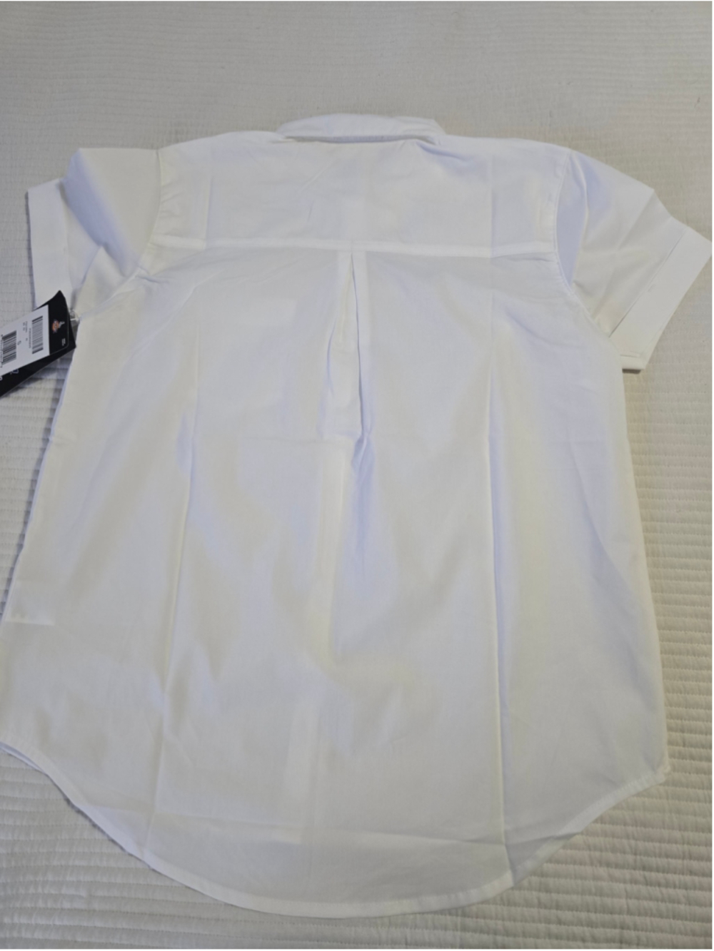 Women's Dickies White Short Sleeve Cotton Poplin Button Down Shirt Size S - Picture 8 of 8